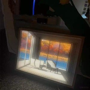 Lampka dekoracyjna z kreatywnym malowaniem styl minimalistyczny