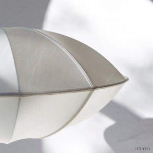 Aria - Bubble fabric pendant lamp in white-black/brown-black, Ø40/50/60cm