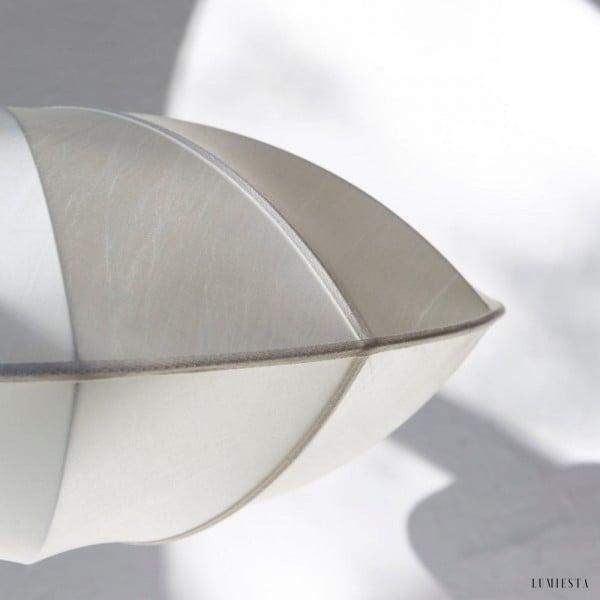 Aria - Bubble fabric pendant lamp in white-black/brown-black, Ø40/50/60cm