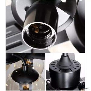 Nowoczesna industrialna lampa sufitowa z wentylatorem