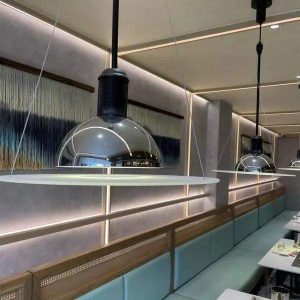 Frisbi stylish round pendant lamp 60 cm black nickel