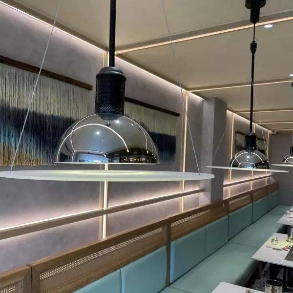 Frisbi stylish round pendant lamp 60 cm black nickel