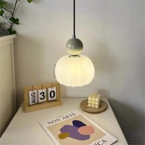 Art Deco pendant lamp in cream Bauhaus style, multicolored, 1-light, Ø16cm