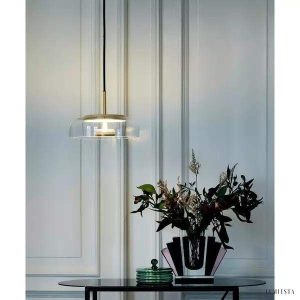Classic glass pendant lamp in a minimalist style