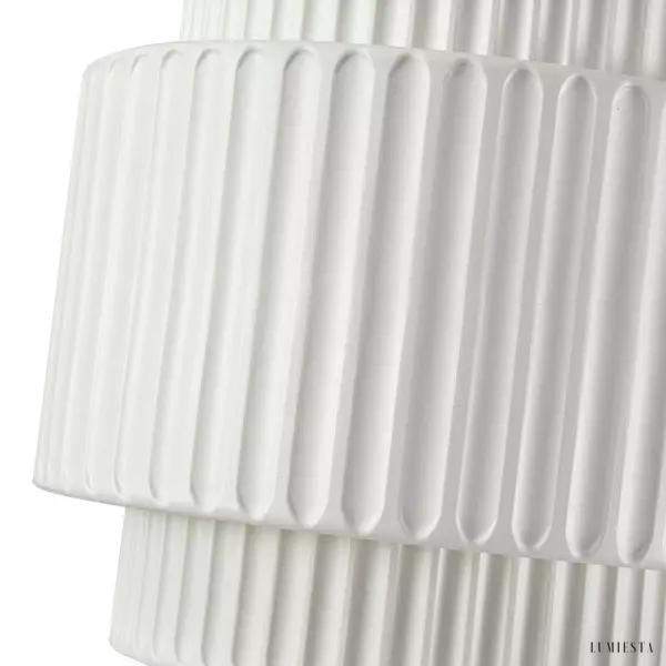 Kremowa lampa wisząca bębnowa z żywicy eleganckie oświetlenie