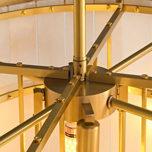 lumiesta-upolu.png Upolu - Złoty żyrandol warstwowy z naturalnego alabastru - Ø45,60,80,100cm