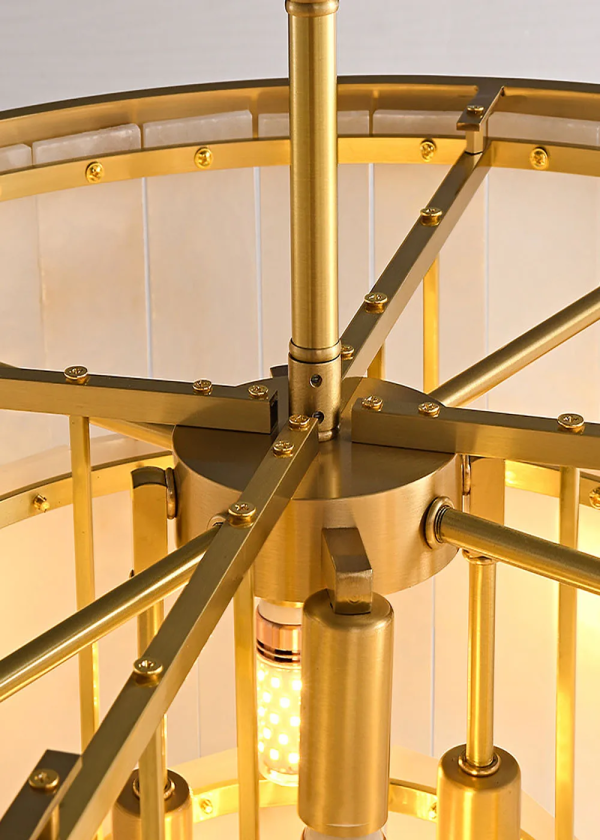 lumiesta-upolu.png Upolu - Złoty żyrandol warstwowy z naturalnego alabastru - Ø45,60,80,100cm