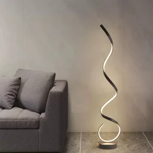 Modernist spiral floor lamp