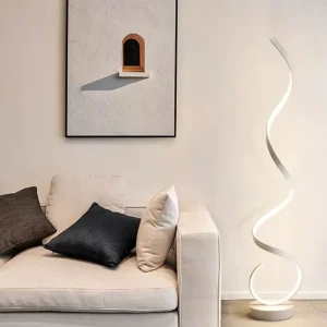 Modernist spiral floor lamp