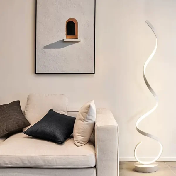 Modernist spiral floor lamp