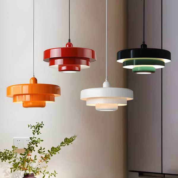 New York - Metal three-layer pendant lamp in multiple colors, 1-light, 33×21 cm