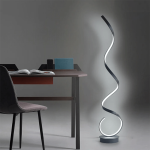 Modernist spiral floor lamp
