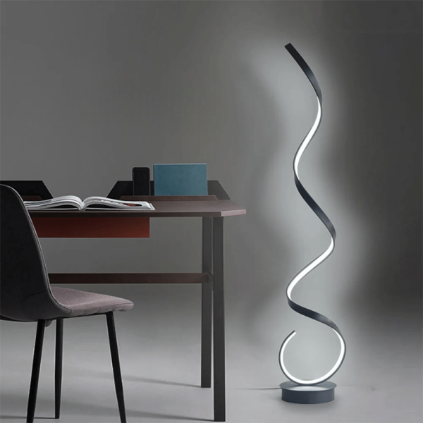 Modernist spiral floor lamp