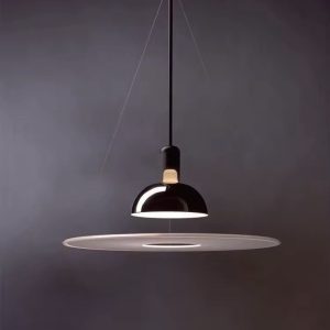 Frisbi stylish round pendant lamp 60 cm black nickel