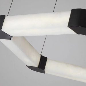 Alabastrowy okrągły żyrandol 90 cm elegancki LED
