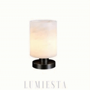 Siena - Lampka stołowa LED marmurowy klosz czarna/biała 14cm