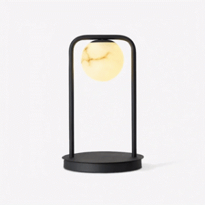 Rebirth - Lampa stołowa w czarnym i białym alabastrze 20cm