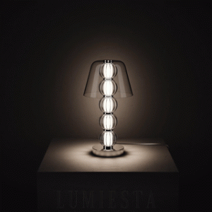 Namib - Lampa stołowa srebrna 26cm nowoczesny styl LED