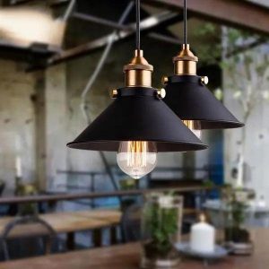 Gold-black industrial pendant lamp