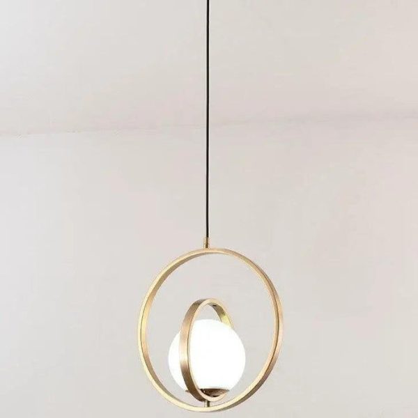 Gold pendant lamp in a modern round style
