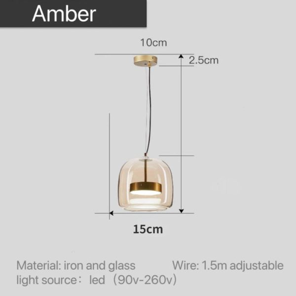 Modern industrial-style glass pendant lamp 35 cm