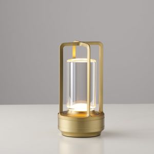 Industrial table lamp with metal frame