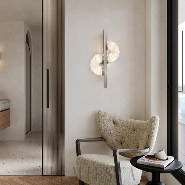 Dolly - Alabaster - lampa ścienna alabaster+metal 40/60cm