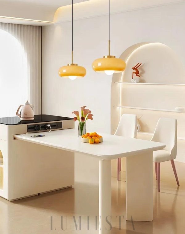 Lampa wisząca w stylu nowoczesnym z mlecznym kloszem 28cm