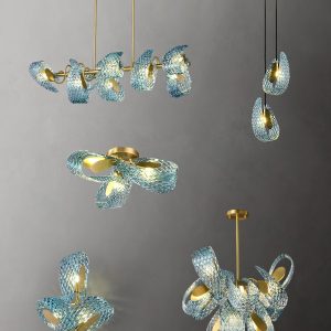 wm_10118162060889516416.jpg Islay - Lampa wisząca niebieskie szkło mosiężna 13cm x 23cm