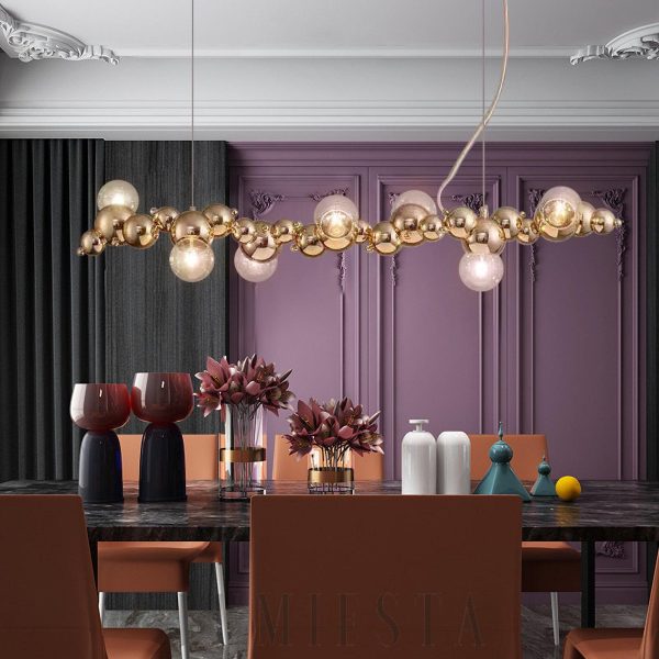 Molecules - Lampa wisząca w stylu nowoczesnym złota srebrna