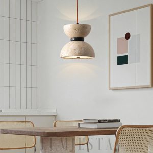 Randolf - Wisząca lampa travertynowa 15 cm, nowoczesna
