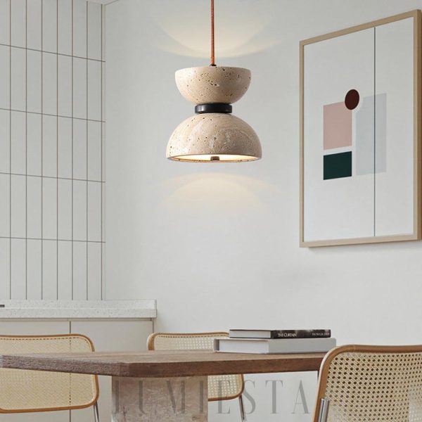 Randolf - Wisząca lampa travertynowa 15 cm, nowoczesna