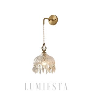 Lampa ścienna Alshamal szklana w stylu retro miedź kryształ