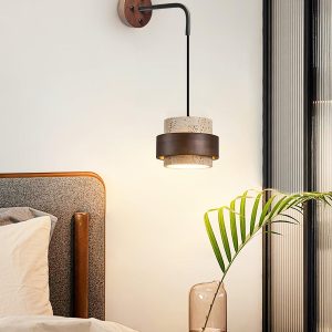 Stonova - Kinkiet Cylinder z Travertynu, Beż z Orzechem