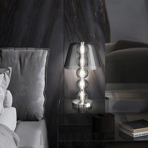 Namib - Lampa stołowa srebrna 26cm nowoczesny styl LED