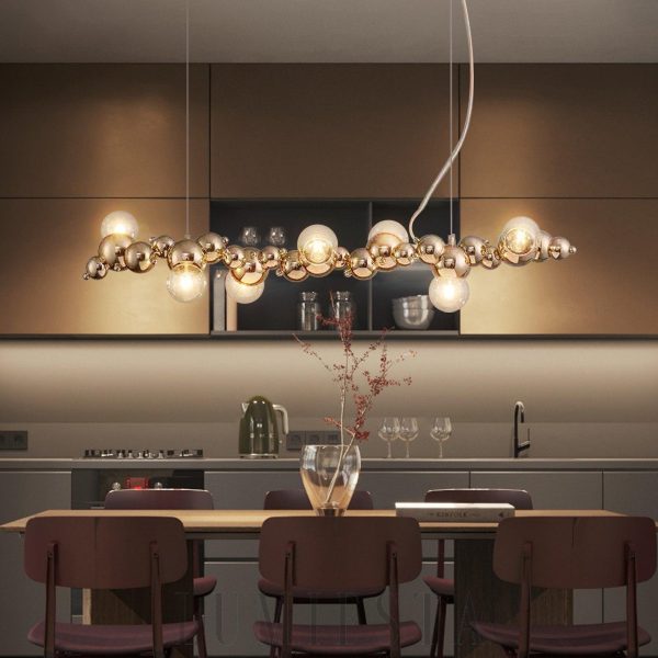 Molecules - Lampa wisząca w stylu nowoczesnym złota srebrna