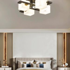 Vega - Lampa sufitowa Alabaster - kubistyczna czarno-biała