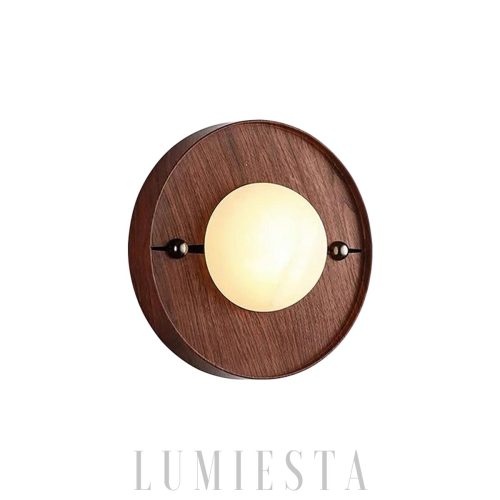 Lampa ścienna Alabaster Odis okrągła styl industrialny