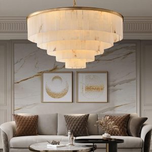 wm_10428271302762286897.jpg Upolu - Złoty żyrandol warstwowy z naturalnego alabastru - Ø45,60,80,100cm