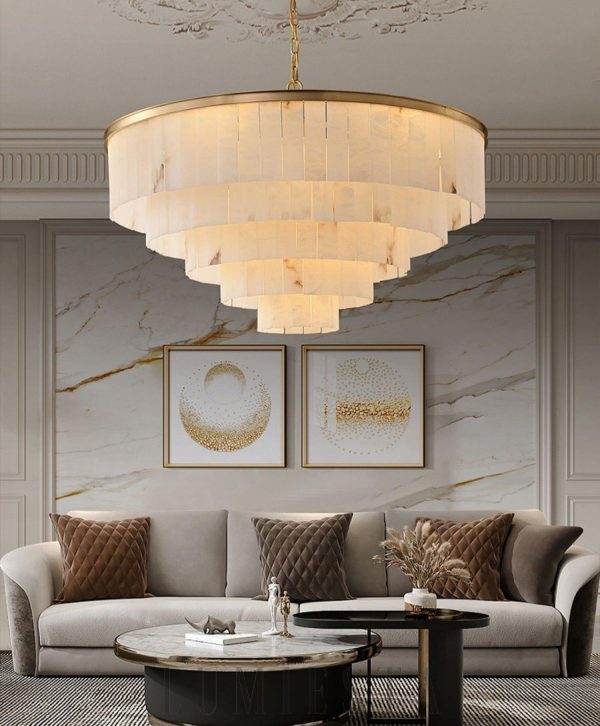 wm_10428271302762286897.jpg Upolu - Złoty żyrandol warstwowy z naturalnego alabastru - Ø45,60,80,100cm