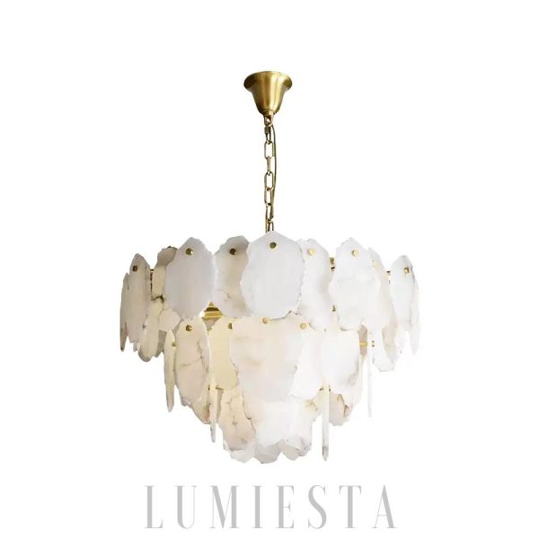 Cadogan - Luksusowy alabastrowy żyrandol, mosiądz 80 cm