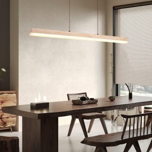 Alesandra - Nowoczesna podłużna lampa wisząca nad stół z trawertynu - Długość 120/150cm
