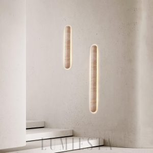 Elegancki podłużny kinkiet z trawertynu Liora 35 60 90cm