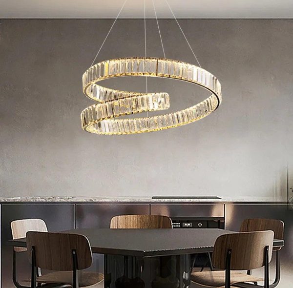 Chichester - Gold crystal LED chandelier – 3 colors