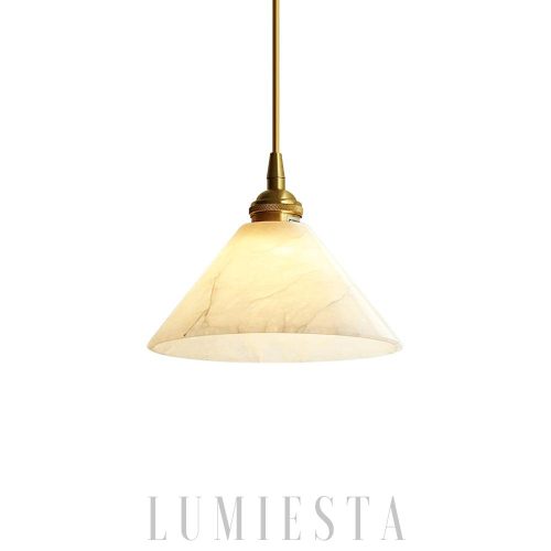 wm_10492407741465463055.jpg Monna - Stożkowa lampa wisząca z alabastru, mosiądz 18cm