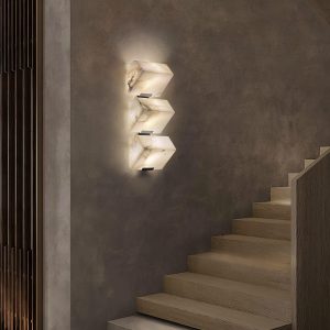 Nowoczesna lampa ścienna Alabaster czarno-biała