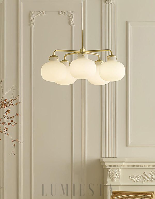 wm_1050292025548495414.jpg Raito - Lampa wisząca w stylu vintage - opalowe szkło, mosiądz - złoto-biała Ø57/67 cm