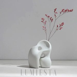 wm_10506021171975095555.jpg Elegancki biały ceramiczny wazon 12–14 cm