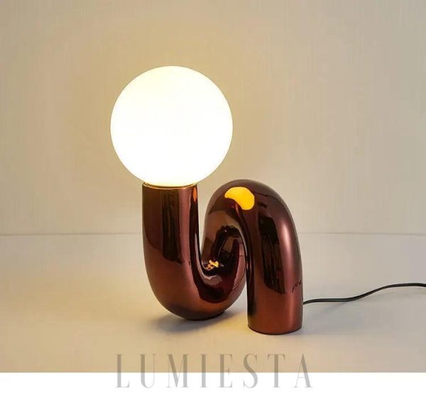 Lampa stołowa w stylu nowoczesnym z okrągłym kloszem