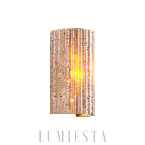 wm_1068784016398171637.jpg Petra - Beżowa lampa ścienna, półwalec z trawertynu